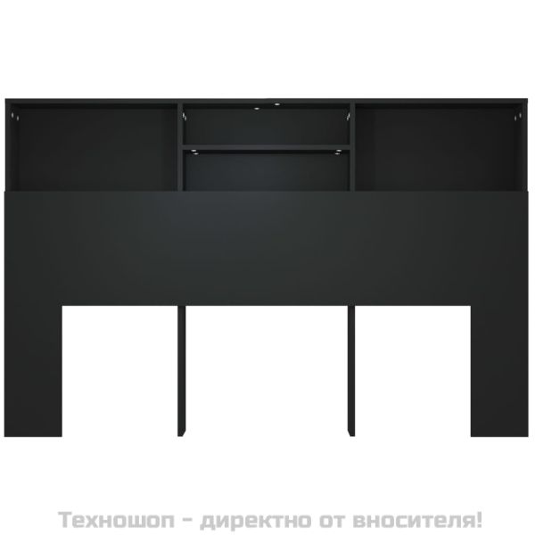 Табла за легло тип шкаф, черна, 160x19x103,5 см