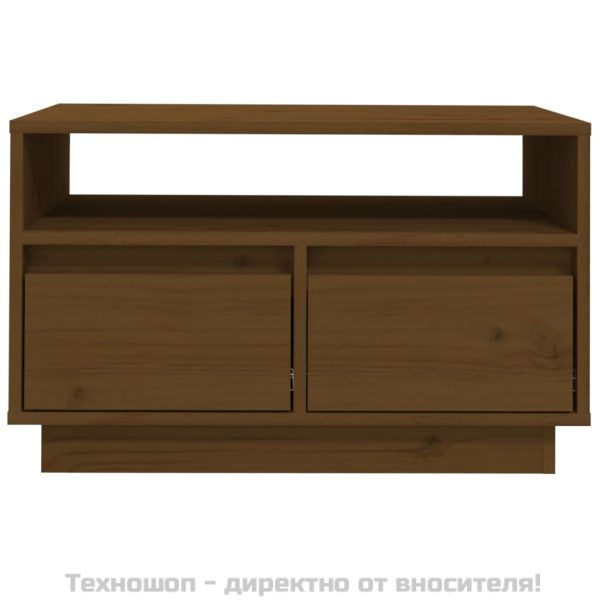 ТВ шкаф, меденокафяв, 60x35x37 см, бор масив