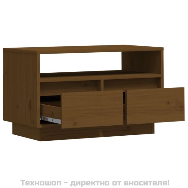 ТВ шкаф, меденокафяв, 60x35x37 см, бор масив