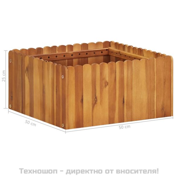 Градинска повдигната леха, 50x50x25 см, акациево дърво масив