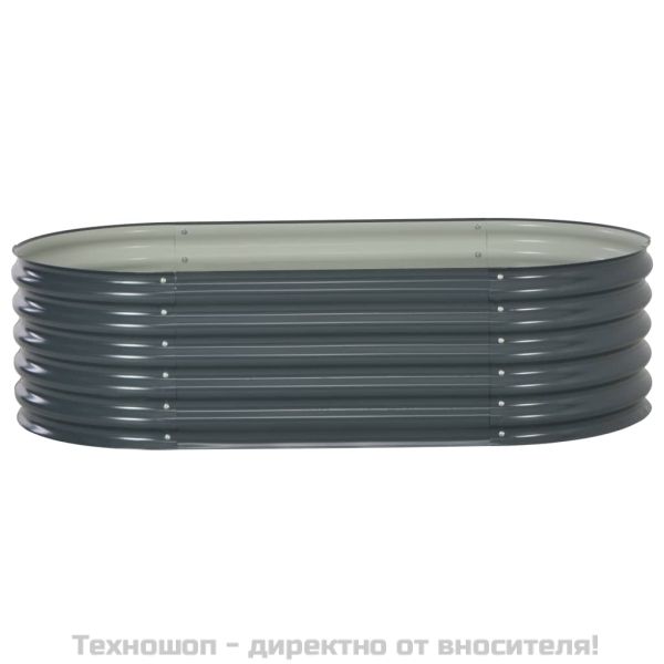 Градинска висока леха 160x80x44 см поцинкована стомана сива