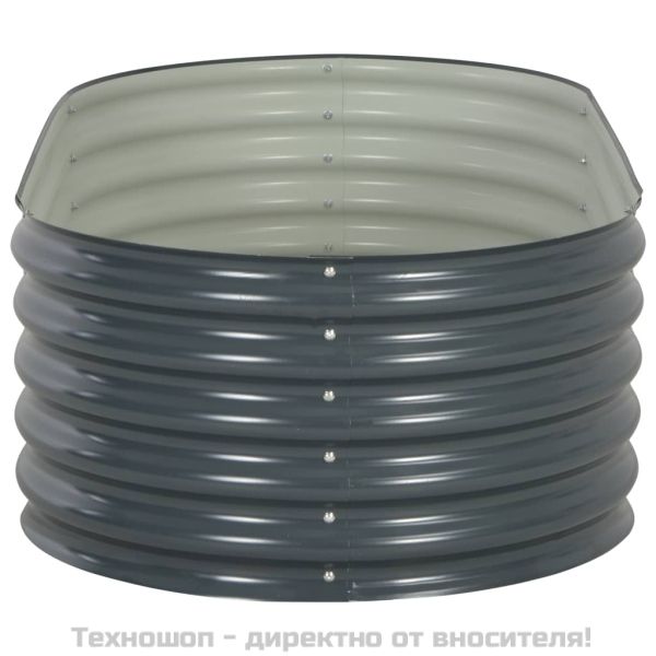 Градинска висока леха 160x80x44 см поцинкована стомана сива