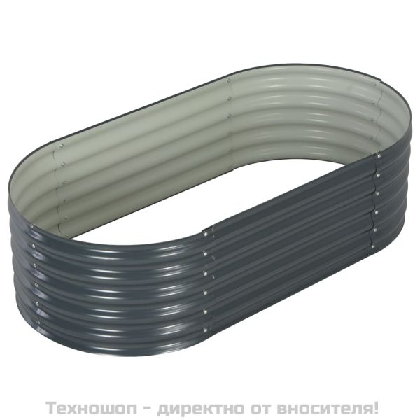 Градинска висока леха 160x80x44 см поцинкована стомана сива