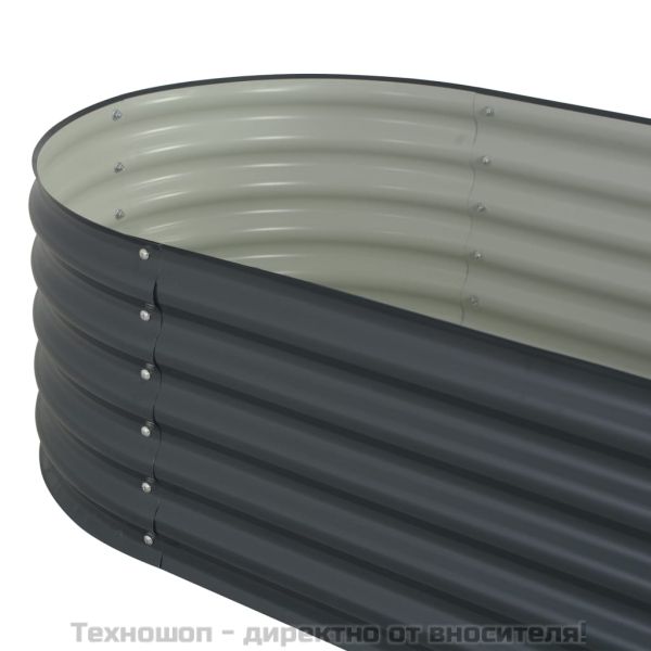 Градинска висока леха 160x80x44 см поцинкована стомана сива