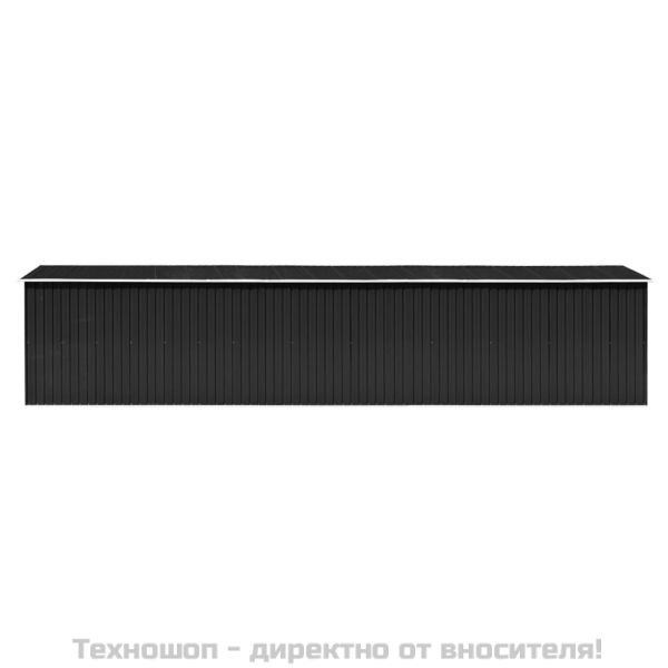 Градинска барака, антрацит, 257x990x181 см, поцинкована стомана
