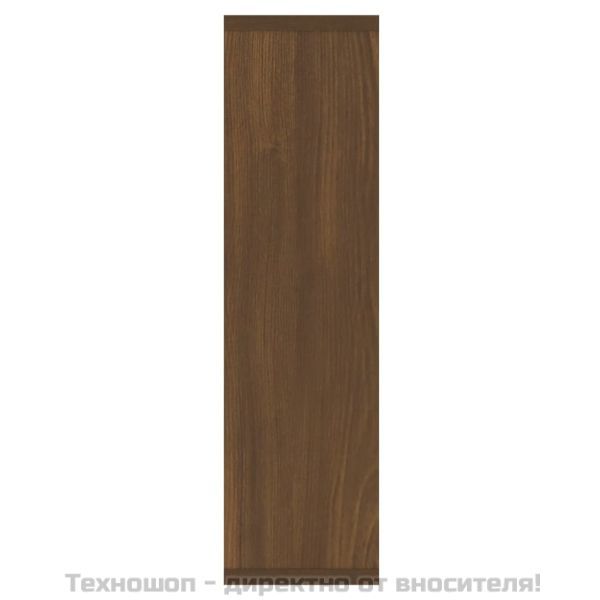 Огледален шкаф с LED, кафяв дъб, 76x15x55 см