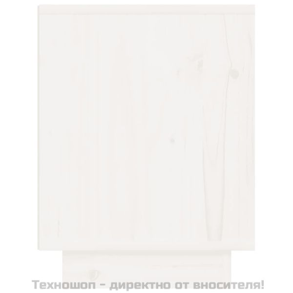 Нощни шкафчета, 2 бр, бели, 40x30x40 см, борово дърво масив