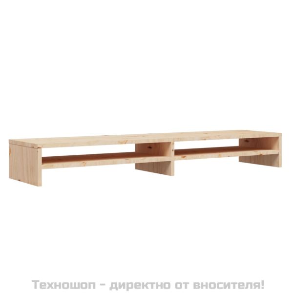 Поставка за монитор, 100x24x13 см, бор масив