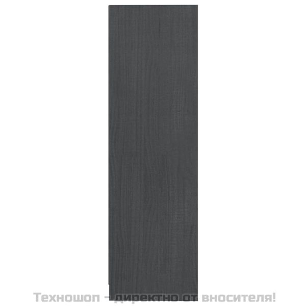 Библиотека, сива, 70x33x110 см, борово дърво масив