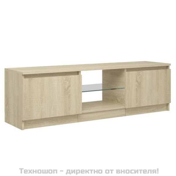 ТВ шкаф с LED осветление, дъб сонома, 120x30x36 см