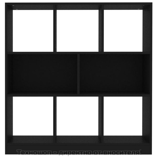 Библиотека, черна, 97,5x29,5x100 см, инженерно дърво