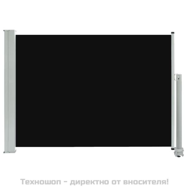 Прибираща се дворна странична тента, 80x300 см, черна