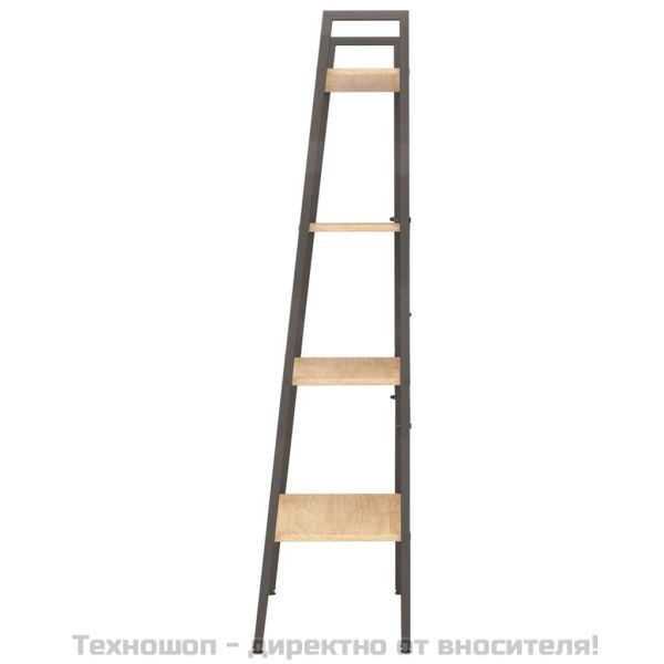 Стояща етажерка с 4 рафта светлокафяво и черно 56x35x140 см