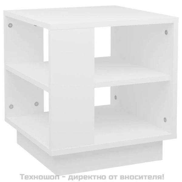 Маса за кафе, бяла, 40x40x43 см, инженерно дърво