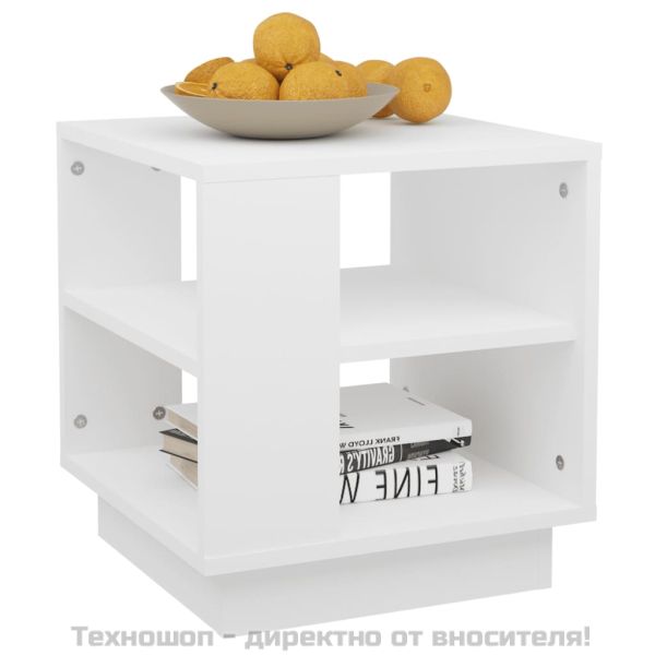 Маса за кафе, бяла, 40x40x43 см, инженерно дърво