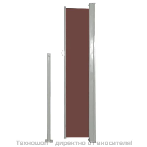Прибираща се странична тента, 160х500 см, кафява