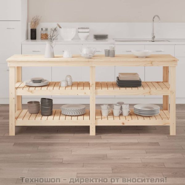 Работна маса, 181x50x80 см, борово дърво масив