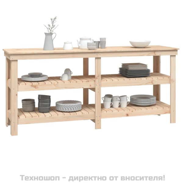 Работна маса, 181x50x80 см, борово дърво масив