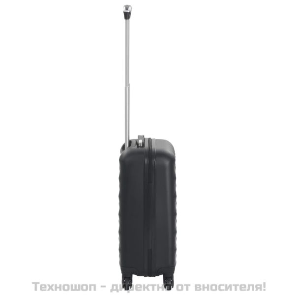 Твърд куфар с колелца, черен, ABS