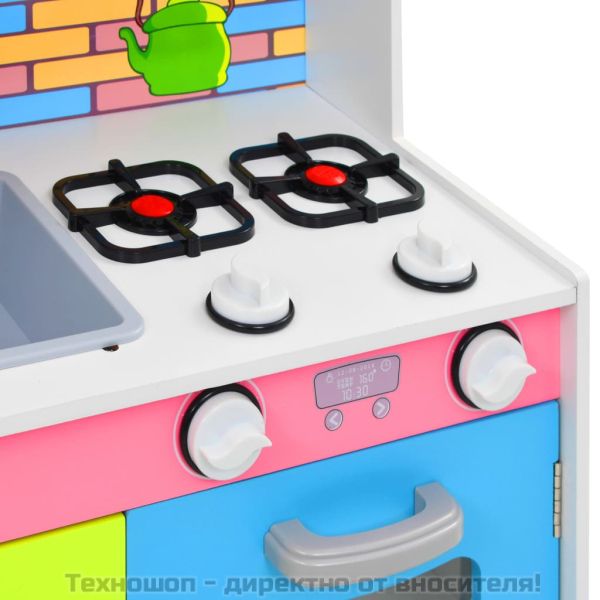 Детска кухня за игра, МДФ, 80x30x85 см, многоцветна