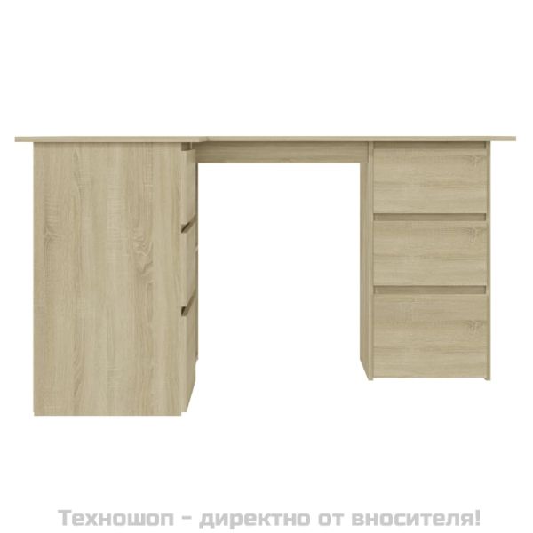 Ъглово бюро, дъб сонома, 145x100x76 см, инженерно дърво