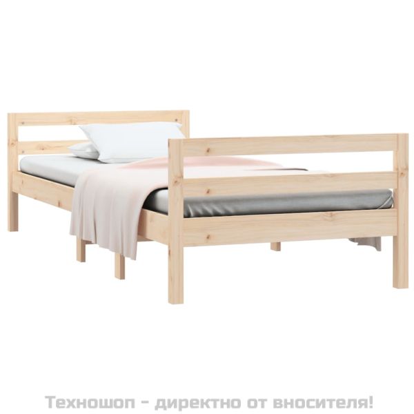 Рамка за легло без матрак, 90x200 см, масивна чамова дървесина