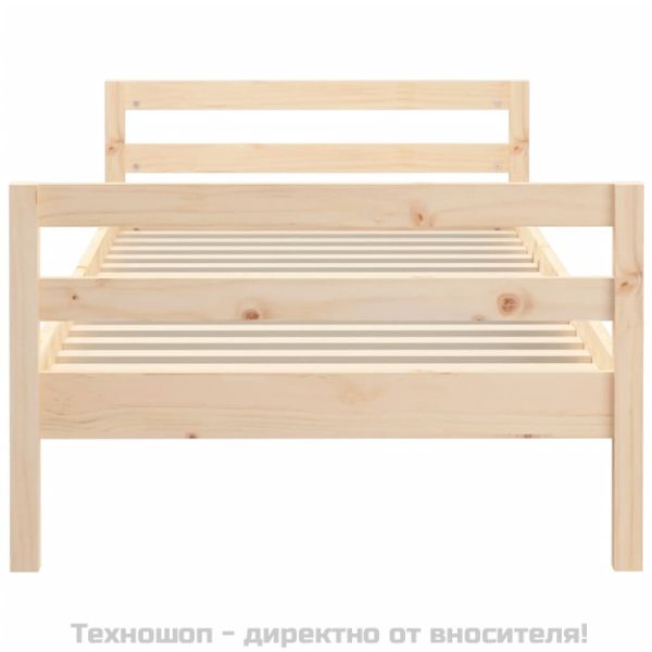 Рамка за легло без матрак, 90x200 см, масивна чамова дървесина