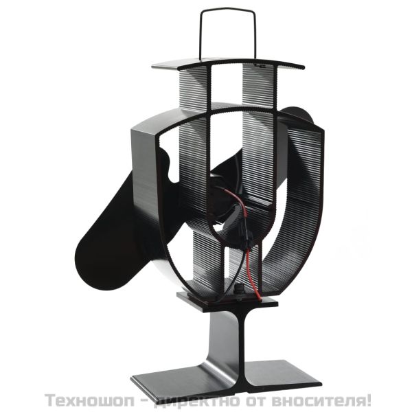 Вентилатор за печка за топъл въздух, 2 перки, черен