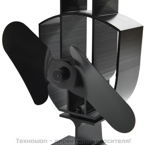 Вентилатор за печка за топъл въздух, 2 перки, черен