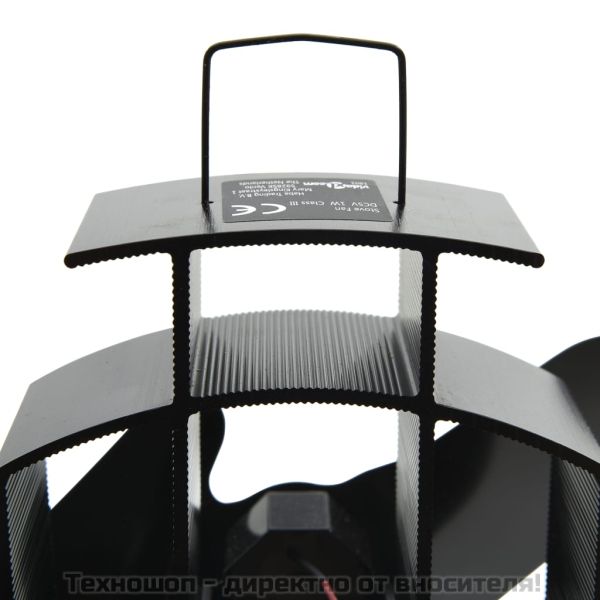 Вентилатор за печка за топъл въздух, 2 перки, черен