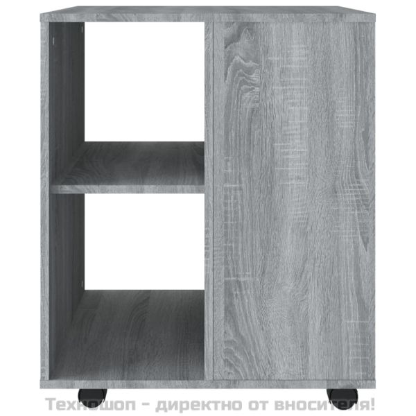Шкаф с колелца, сив сонома, 60x53x72 см, инженерно дърво