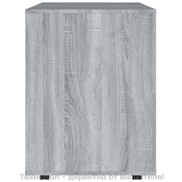 Шкаф с колелца, сив сонома, 60x53x72 см, инженерно дърво