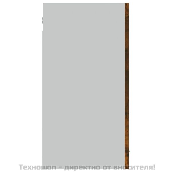 Висящ стъклен шкаф "Lyon", опушен дъб, 80x31x60 см, инженерно дърво