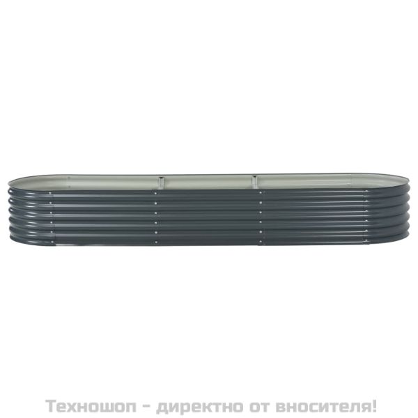 Градинска висока леха 320x80x44 см поцинкована стомана сива