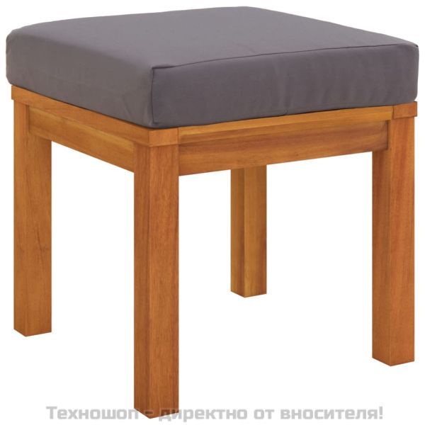 Градински трапезен комплект 3 части с възглавници акация масив