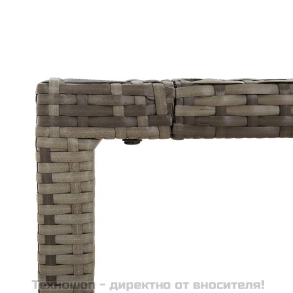 Градинска маса със стъклен плот черен 190x90x75 см полиратан