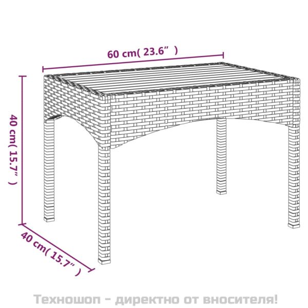 Градински накланящи се столове 2 бр с маса сив полиратан