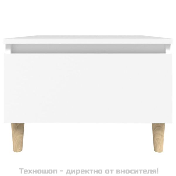 Странични маси, 2 бр, бели, 50x46x35 см, инженерно дърво