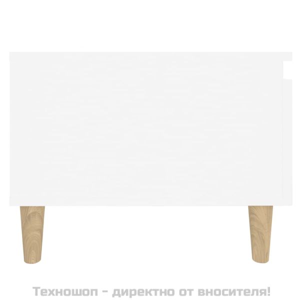 Странични маси, 2 бр, бели, 50x46x35 см, инженерно дърво