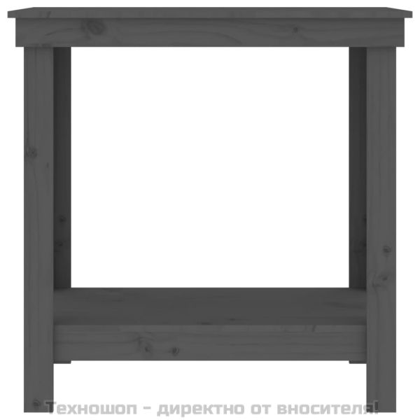 Работна маса сива 80x50x80 см борово дърво масив