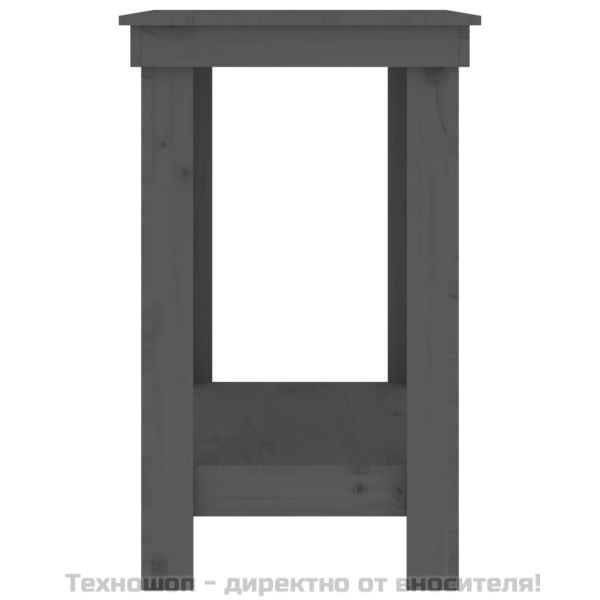 Работна маса сива 80x50x80 см борово дърво масив