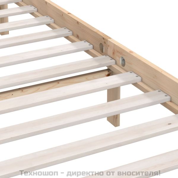 Рамка за легло без матрак, масивна дървесина, 200x200 см