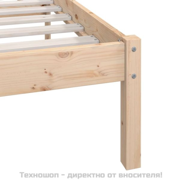 Рамка за легло без матрак, масивна дървесина, 200x200 см