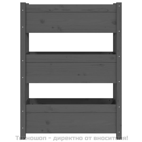 Плантер, сив, 77x25x104,5 см, борово дърво масив