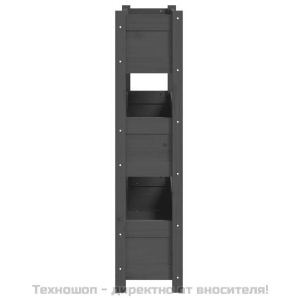 Плантер, сив, 77x25x104,5 см, борово дърво масив