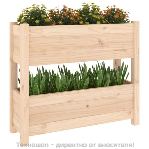 Плантер, 77x25x66 см, борово дърво масив