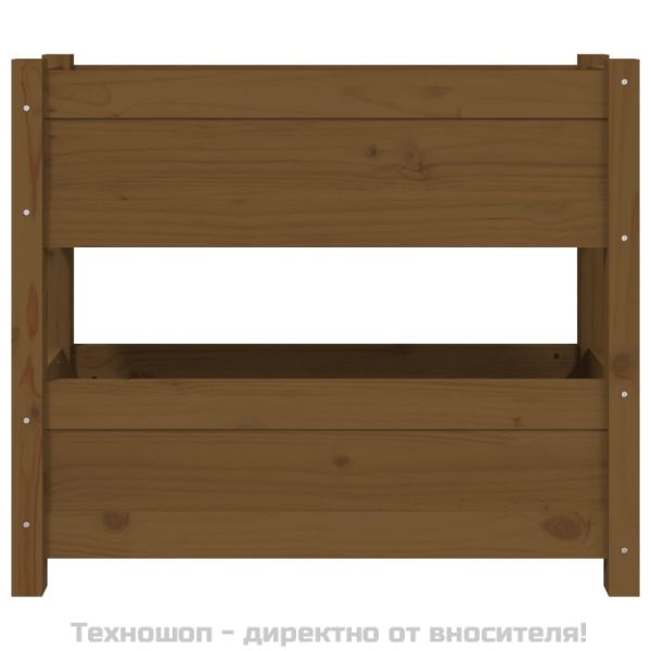 Плантер, меденокафяв, 77x25x66 см, борово дърво масив