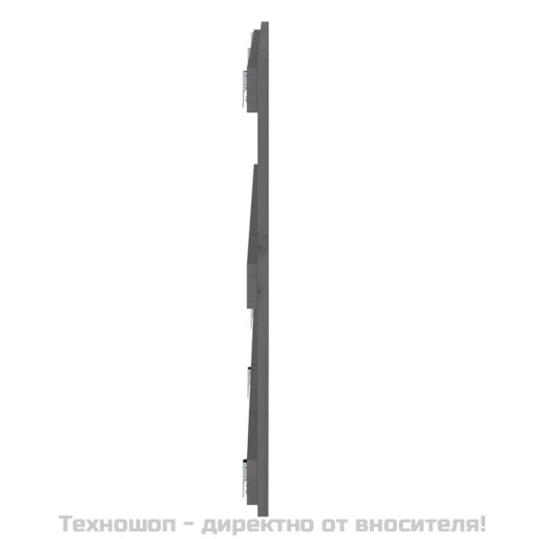 Стенна табла за спалня, сива, 204x3x60 см, борово дърво масив