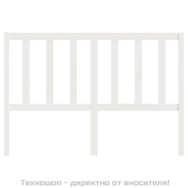 Горна табла за легло, бяла, 146x4x100 см, бор масив