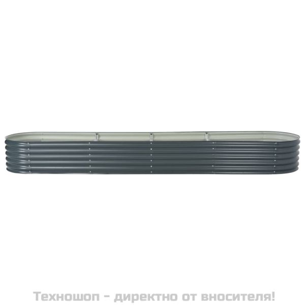 Градинска висока леха 400x80x44 см поцинкована стомана сива